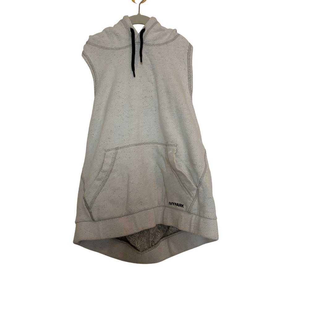 Ivy Park Sleeveless Open Back Hoodie Womens Size M Gray Running Streetwear Gym